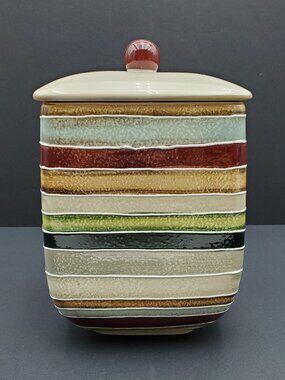 Tabletops Lifestyles Jentry Canister Tabletops Unlimited Striped Storage Jar